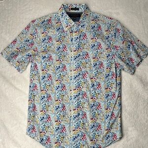 Banana Republic Blue and Red Floral Button Down Shirt